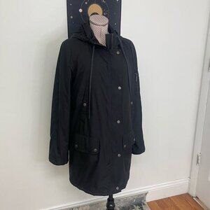 Vince  Snap Button Coat Jacket Long Sleeve Pockets Size M Black